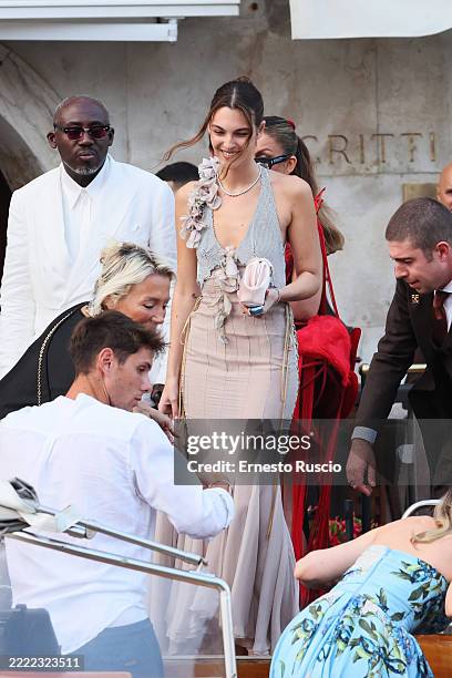 Vittoria Ceretti is sighting ahead of Jeff Bezos and Lauren Sanchez Wedding at Hotel Gritti on June 26, 2025 in Venice, Italy.