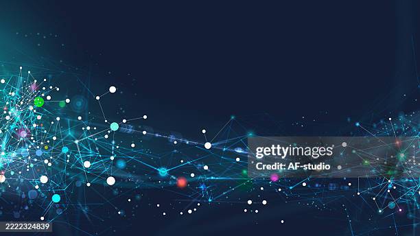 abstract network and data flow – futuristic technology background - space matrix stock illustrations