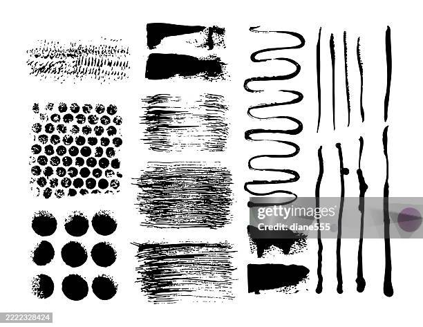 grunge paintbrush shapes and textures - bubble wrap stock illustrations