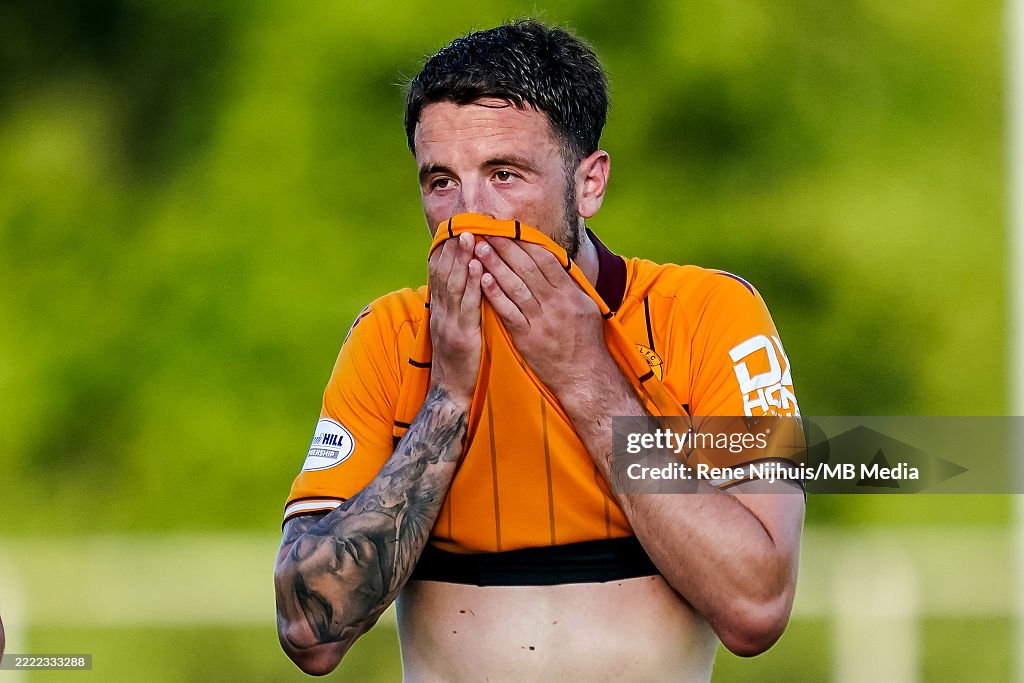 Stamatelopoulos Motherwell player Apostolos Stamatelopoulos looks dejected during the ...