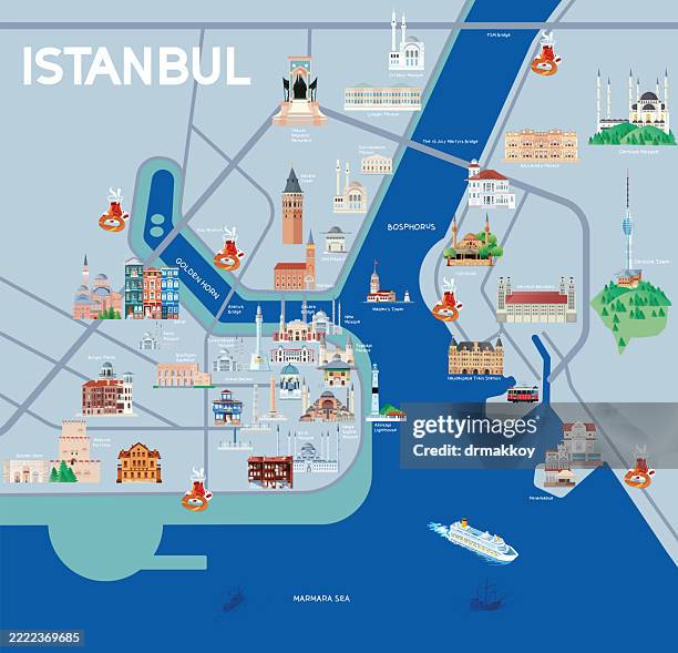 istanbul travel map - grand bazaar stock illustrations