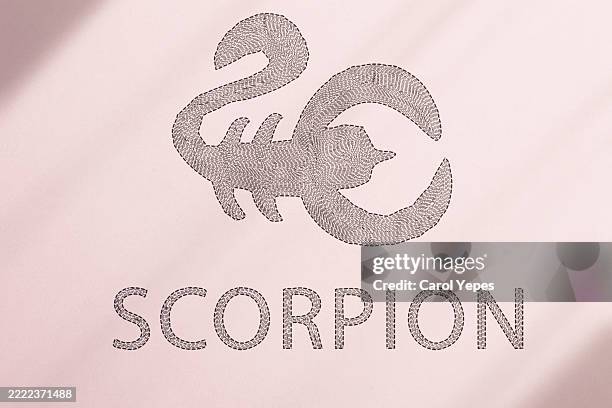 scorpion horoscope sign in paper craft background - aries stock pictures, royalty-free photos & images