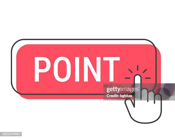 Point Click Button With Hand Cursor On White Background High-Res Vector ...