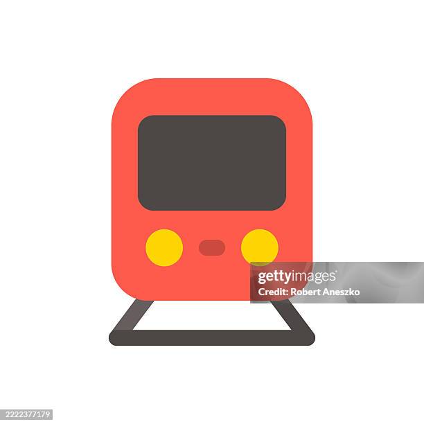 train, public transport flat vector icon on white background. vector illustration, symbol. emoji. - bullet train stock illustrations