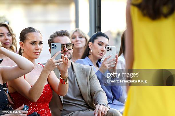 Johannes Haller, Jessica Hallerand and Neda Peemüller during the Marc Cain Fashion Show Spring/Summer 2026 A Quiet Rebellion" during the Berlin...