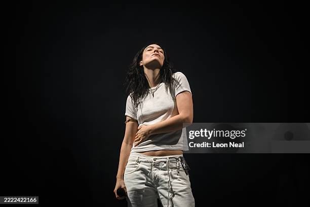 New Zealand singer/songwriter Lorde performs on the Woodsies stage during day three of Glastonbury festival 2025 at Worthy Farm, Pilton on June 27,...