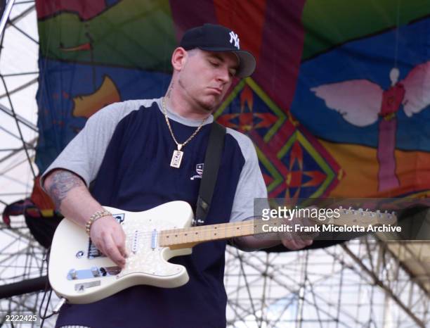 Everlast performs at Woodstock '99 in Griffiss AFB in Rome, New York. They are among over 45 bands performing on four stages July 23-25.