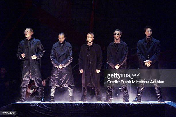 The Backstreet Boys performing during the 1999 MTV Music Video Awards held at the Metropolitan Opera House, Lincoln Center in New York City on...
