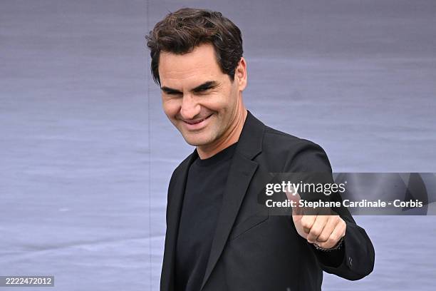 Roger Federer attends the Dior Homme Menswear Spring/Summer 2026 show as part of Paris Fashion Week on June 27, 2025 in Paris, France.