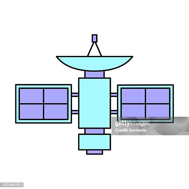 ilustrações, clipart, desenhos animados e ícones de ícone satélite - transmissão via satélite
