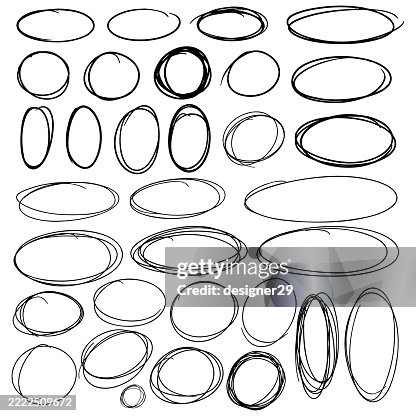 Hand drawn circle frames vector set Hand drawn circle frames vector set