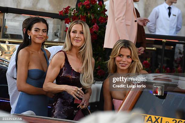 Sarah Jane Nader, Ellie Goulding and Brooks Nader are seen ahead of the Jeff Bezos and Lauren Sanchez wedding on the island of San Giorgio Maggiore...