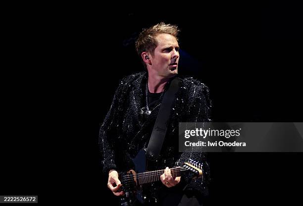 Matt Bellamy of MUSE performs live onstage during STHLM Fields at Gärdet on June 27, 2025 in Stockholm, Sweden.