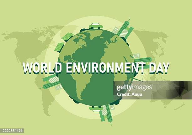 world environment day - ocean plastic stock illustrations