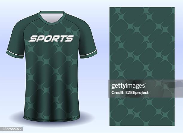 sports jersey design template with abstract pattern. modern geometric pattern sportswear apparel. customizable sublimation t-shirt design. dynamic athletic wear with abstract graphics - blue polo stock illustrations