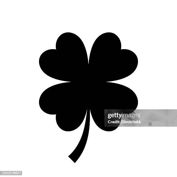 ilustraciones, imágenes clip art, dibujos animados e iconos de stock de icono de trébol de cuatro hojas - trébol de cuatro hojas