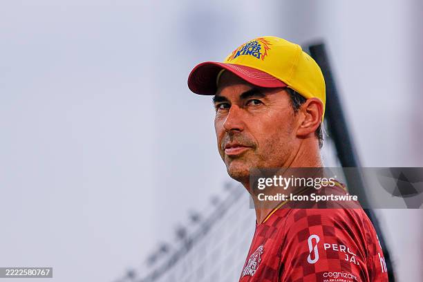 Texas Super Kings Head Coach Stephen Fleming is seen prior to the Major League Cricket match between Texas Super Kings and Washington Freedom on...