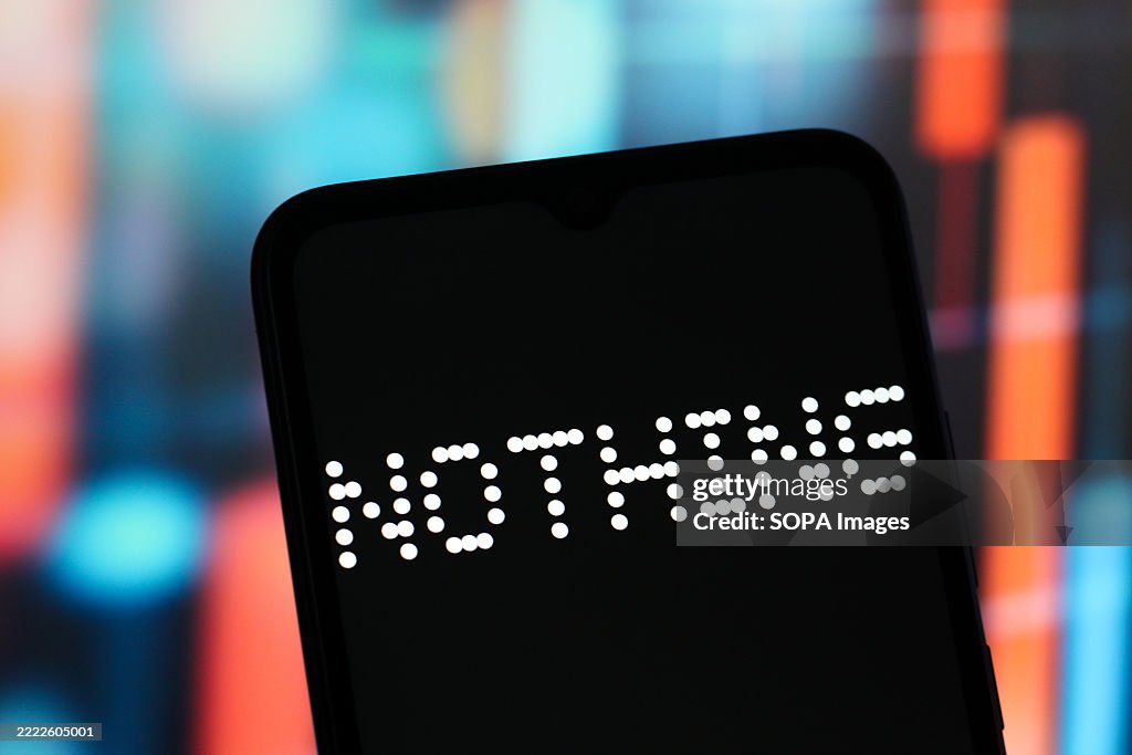 Nothing Tech Lettering In this photo illustration, the Nothing Technology Limited logo is ...