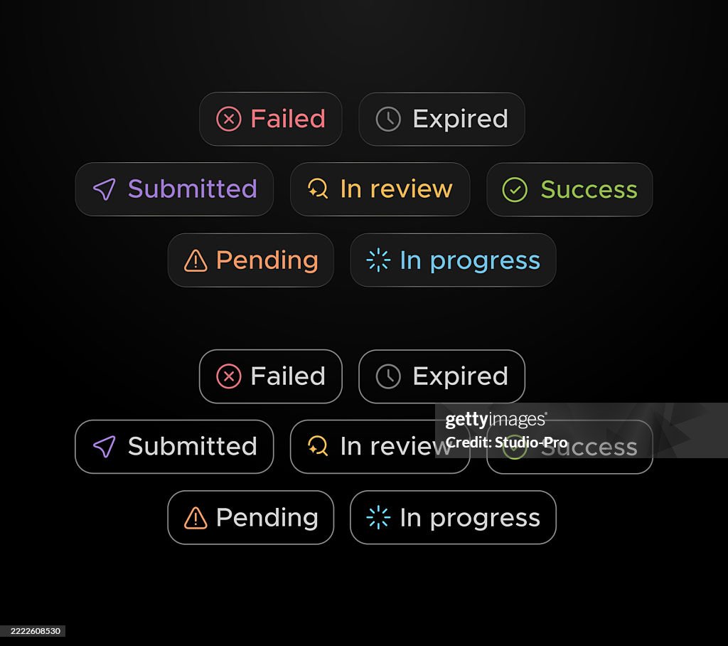Ui Status Black Design Buttons High-Res Vector Graphic - Getty Images