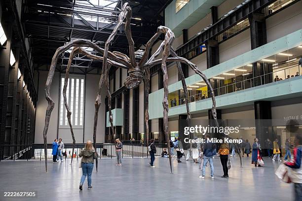 Interior view of the artwork Maman by Louise Bourgeois at Tate Modern gallery of contemporary art on 3rd June 2025 in London, United Kingdom. This...