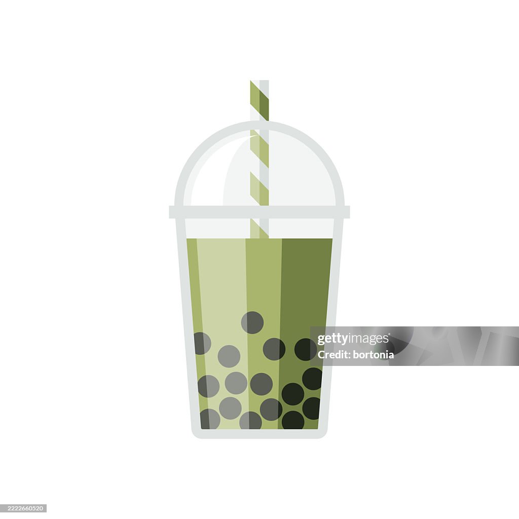 Matcha Boba Bubble Tea Icon
