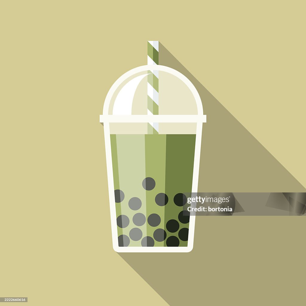 Matcha Boba Bubble Tea Icon