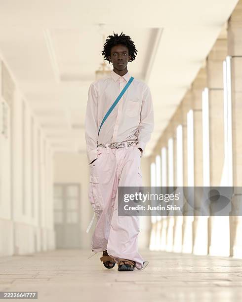 Model walks the runway during the Kolor Menswear Spring/Summer 2026 show as part of Paris Fashion Week on June 28, 2025 in Paris, France.