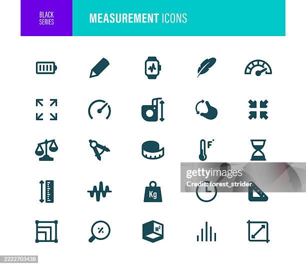 ilustraciones, imágenes clip art, dibujos animados e iconos de stock de iconos de medición - volumen