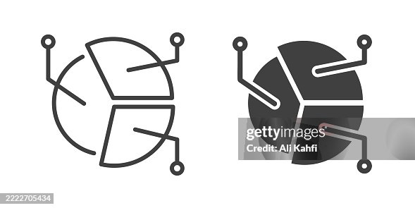 Statistic thin line and glyph solid icon. Editable stroke and perfect pixel isolated on transparent background Statistic thin line and glyph solid icon. Editable stroke and perfect pixel isolated on transparent background