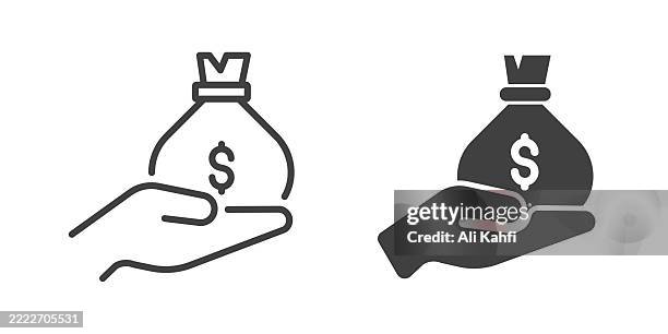budget thin line and glyph solid icon. editable stroke and perfect pixel isolated on transparent background - transfer pricing documentation stock illustrations