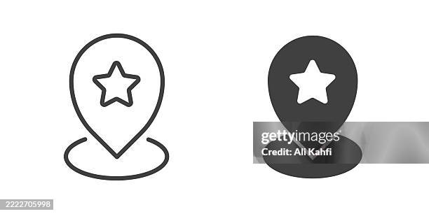 place thin line and glyph solid icon. editable stroke and perfect pixel isolated on transparent background - pin code stock illustrations
