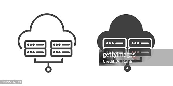 Virtualization thin line and glyph solid icon. Editable stroke and perfect pixel isolated on transparent background Virtualization thin line and glyph solid icon. Editable stroke and perfect pixel isolated on transparent background