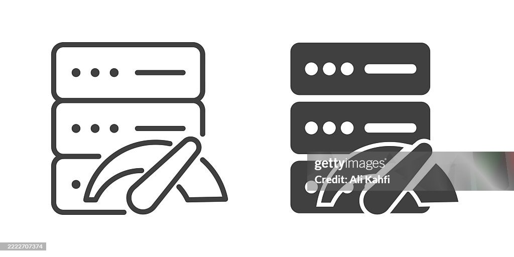 Bandwitdh thin line and glyph solid icon. Editable stroke and perfect pixel isolated on transparent background