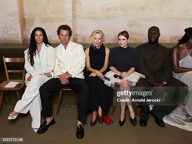 Camila Alves McConaughey, Matthew McConaughey, Gillian Anderson, Emma Roberts and Stormzy attend the Jacquemus Menswear Spring/Summer 2026 show as...