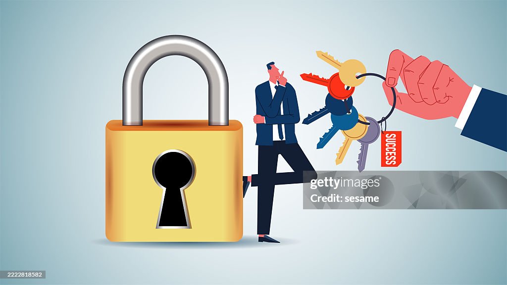 Unlocking Choice Image Choices And Decisions Keys And Keys To Success Businessmen Rely On The ...