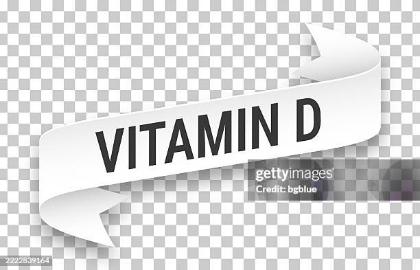 stockillustraties, clipart, cartoons en iconen met vitamin d - 3d banner on transparent background - vitamine d