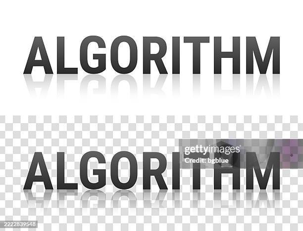 Algorithm Text With Reflection On Transparent Background High-Res ...
