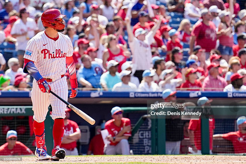 Comcmmati Reds Rbi Org Kyle Schwarber of the Philadelphia Phillies hits a RBI double in the ...