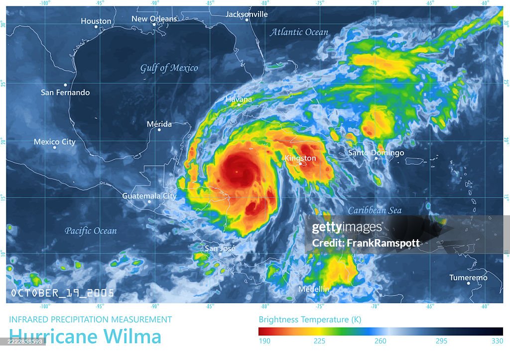 Hurricane Wilma 20051019 Precipitation Map Caribbean Sea