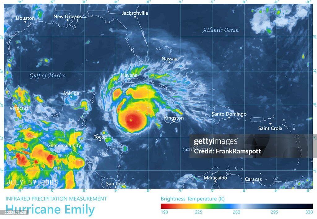 Hurricane Emily 20050717 Precipitation Map Caribbean Sea