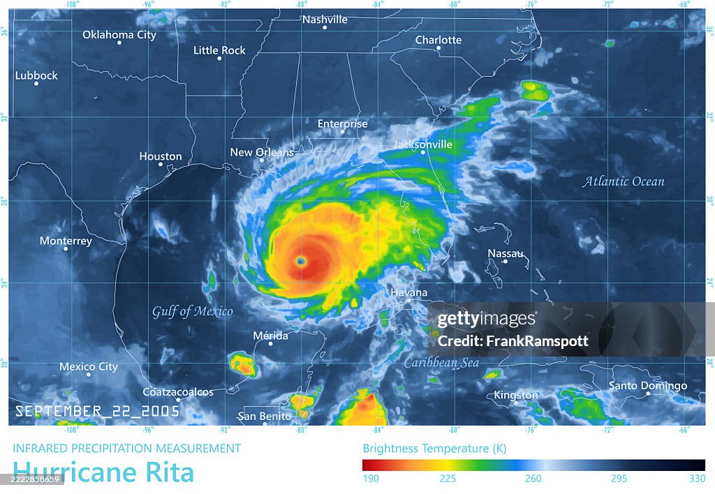 Hurricane Rita 20050922 Precipitation Map Gulf Of Mexico