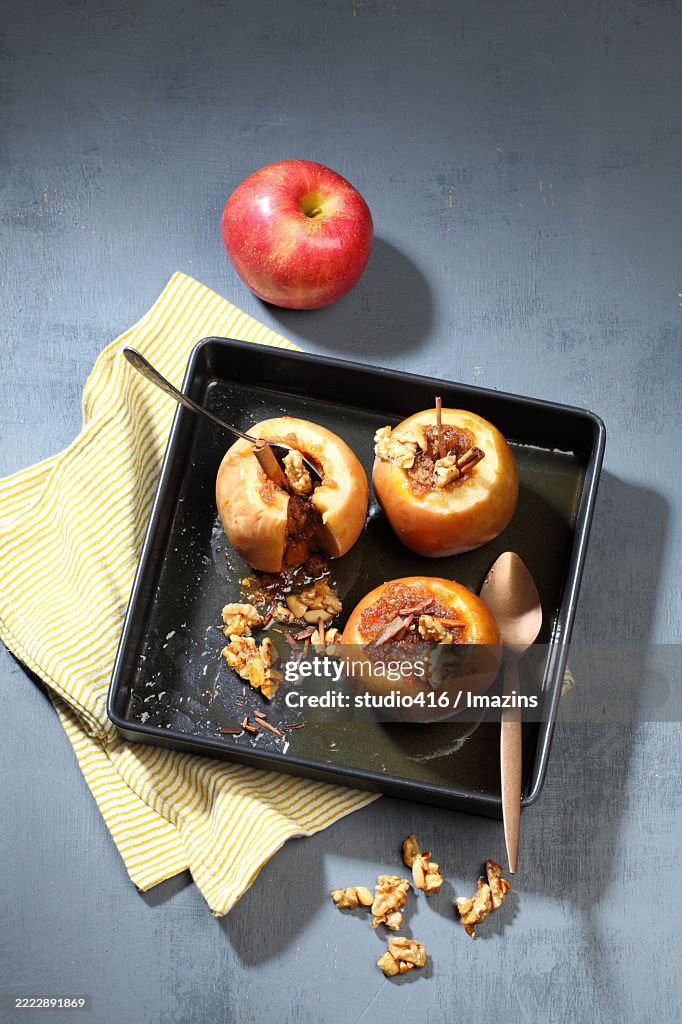 Grilled whole apples