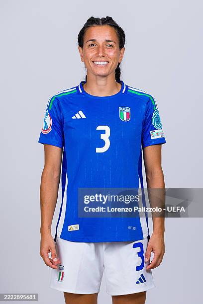 Lucia Di Guglielmo of Italy poses for a portrait during the Official UEFA Women's EURO 2025 Portrait Session on June 29, 2025 in Hertenstein,...