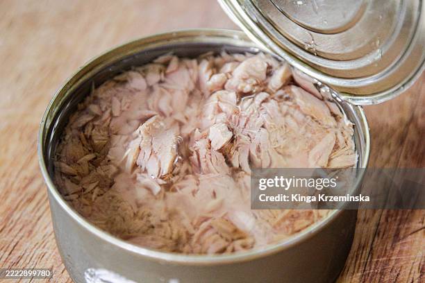 canned tuna - atun fotografías e imágenes de stock