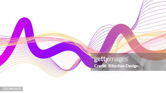Abstract multicolored gradient flowing wave line on white background Abstract multicolored gradient flowing wave line on white background