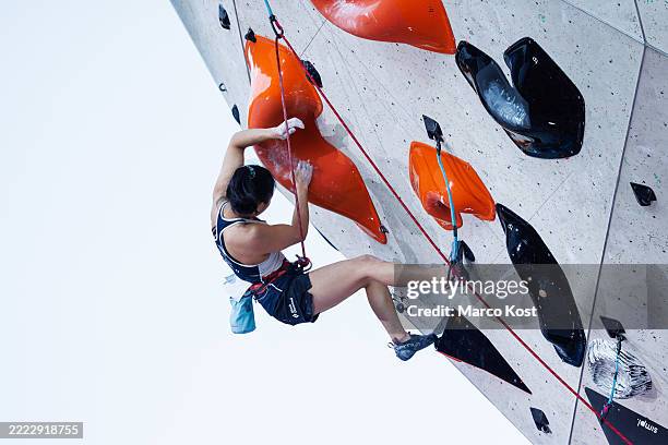 Chaehyun Seo of Korea is seen during the women's lead finals of the IFSC Climbing World Cup Innsbruck on June 29, 2025 in Innsbruck, Austria.