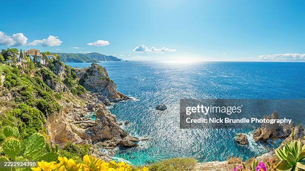 above the cliffs, corfu. greece - corfu stock pictures, royalty-free photos & images