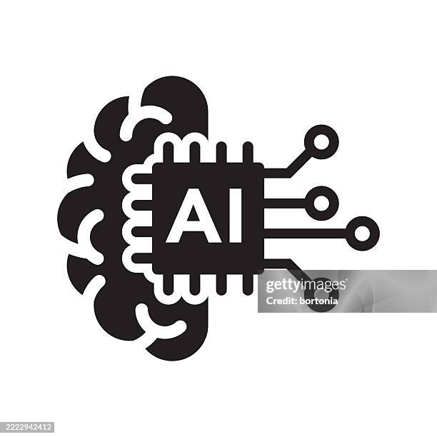 artificial intelligence ai icon - natural language processing stock illustrations