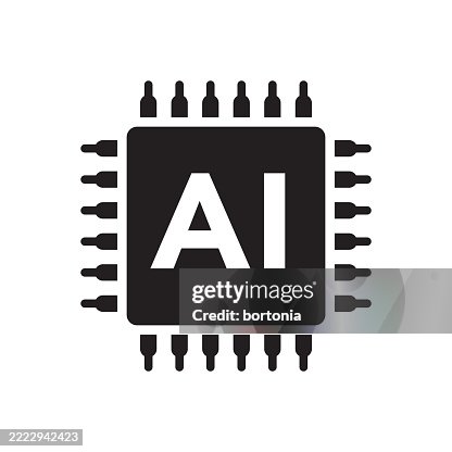 Artificial Intelligence Microchip AI Icon Artificial Intelligence Microchip AI Icon