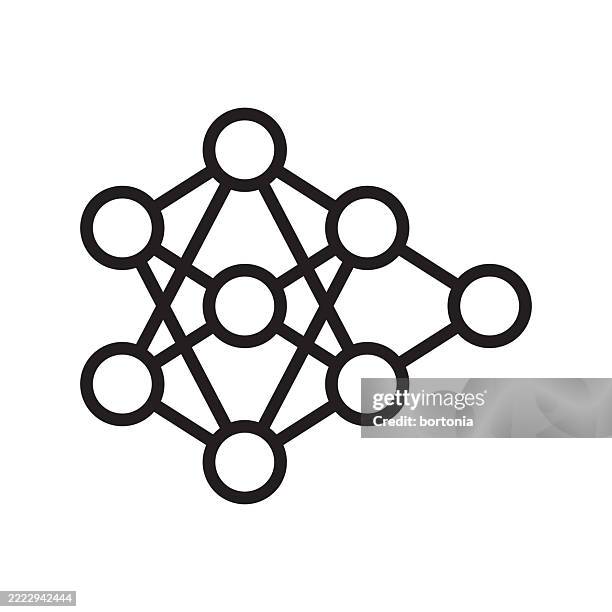 editable stroke artificial intelligence decision tree ai icon - natural language processing stock illustrations